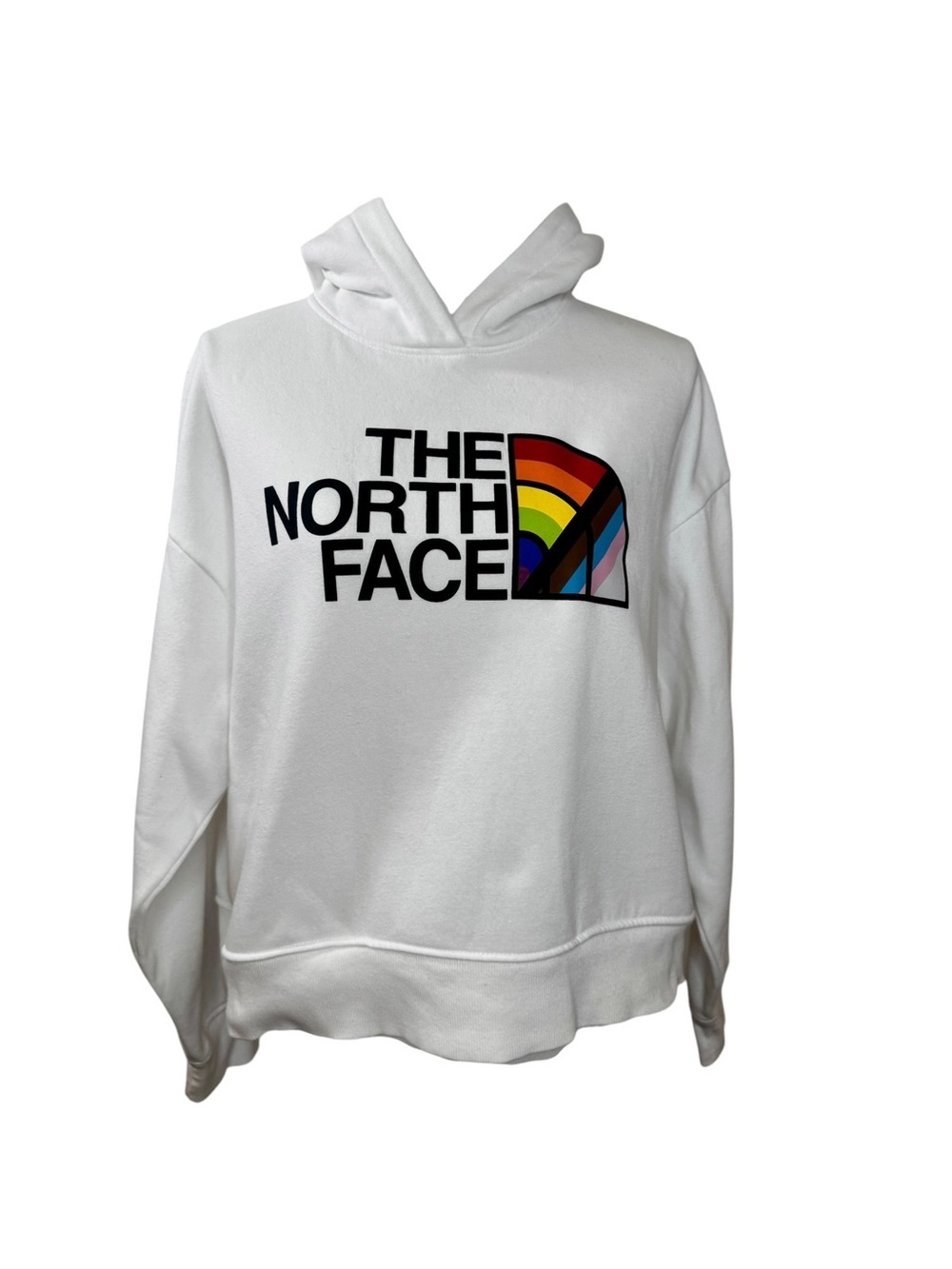 The North Face Pride Recycled Pullover Hoodie with Rainbow Graphic-Size L